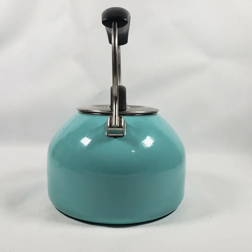Chantal Classic Whistling Stove Top Hot Water Kettle Aqua Teal Blue Enamel Cute